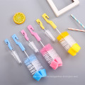 2 Pieces/Set of Baby Bottle Nipple Brush Long Handle Tea Sponge Cup Brush  Set